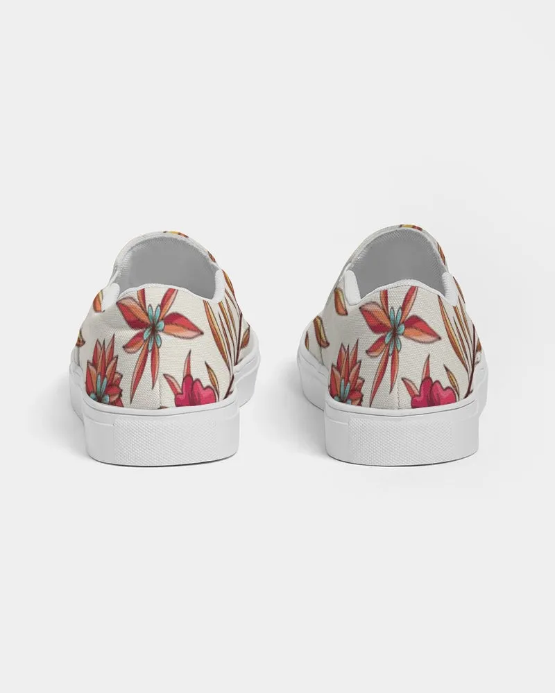 Red Bloom Slip on Canvas Shoe