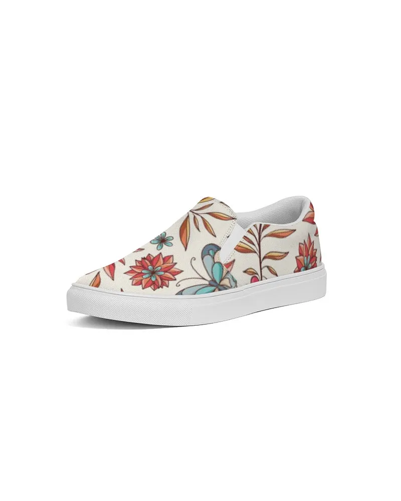 Red Bloom Slip on Canvas Shoe