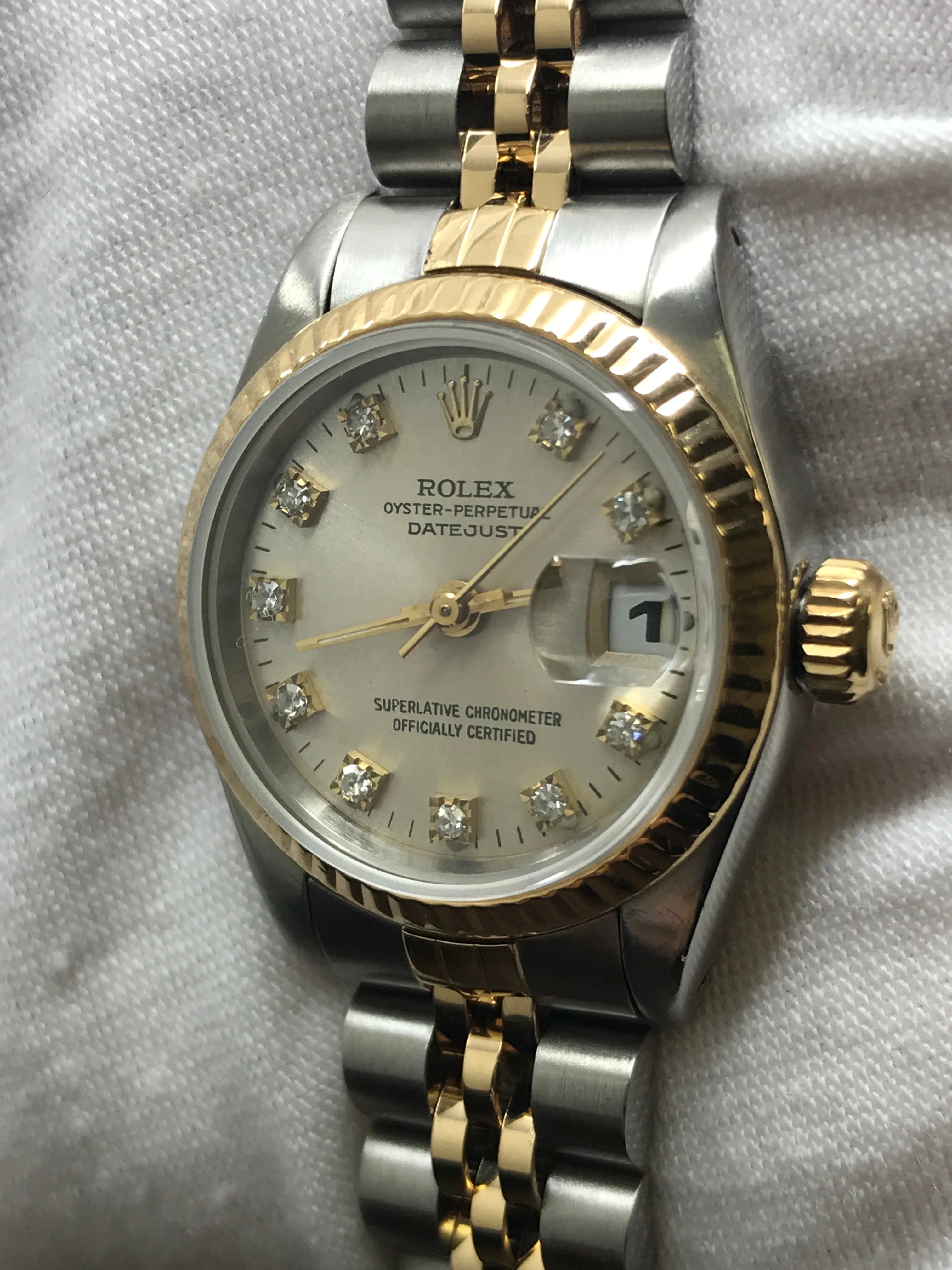 Rolex Datejust 26mm 69173 Custom Diamond Dial Automatic Women's Watch
