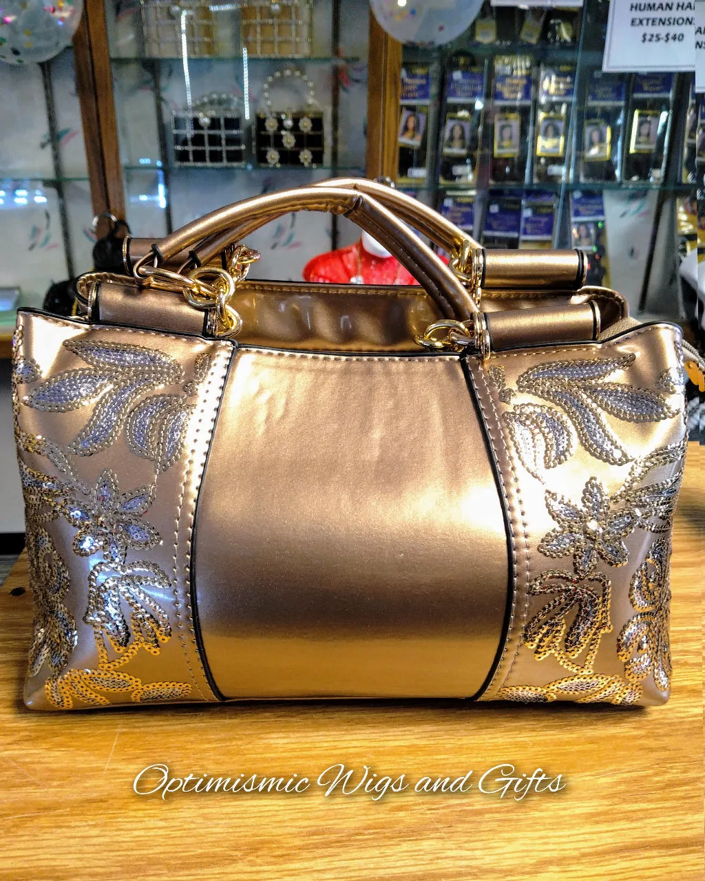 Rose Gold Bag $25 Optimismic Wigs and Gifts West St Paul