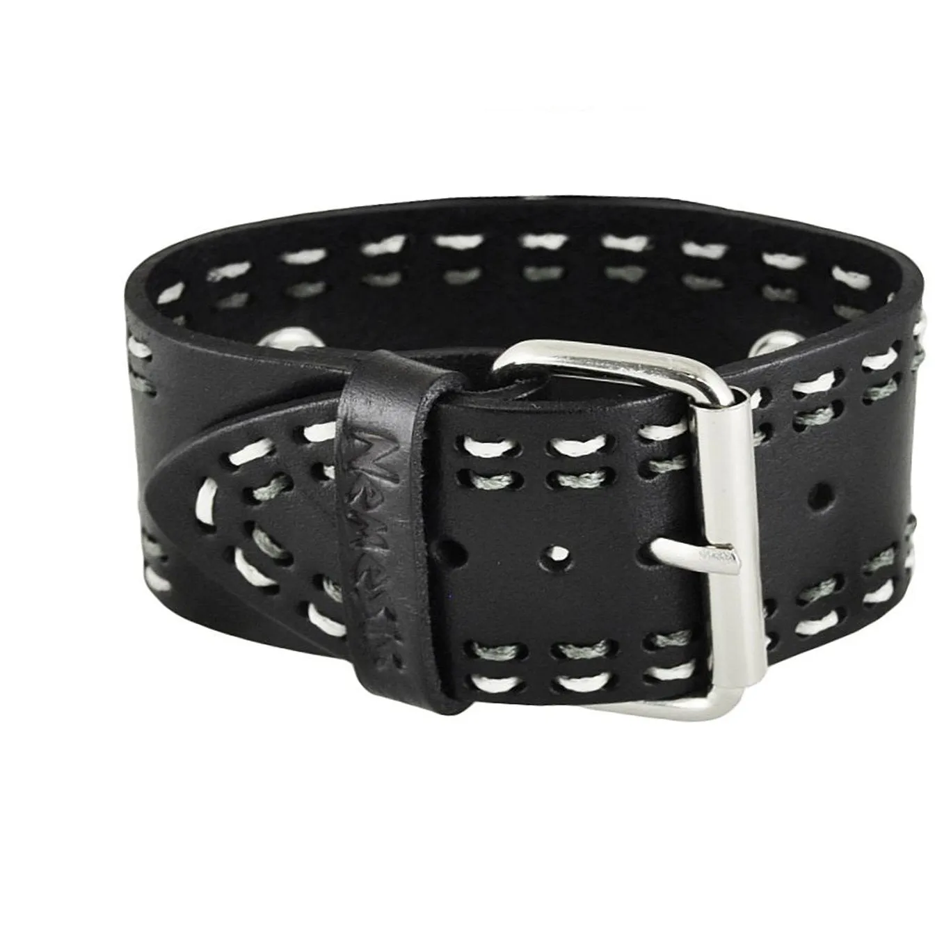 Sapphire Crystal Black Watch with Stitched Black Leather Cuff