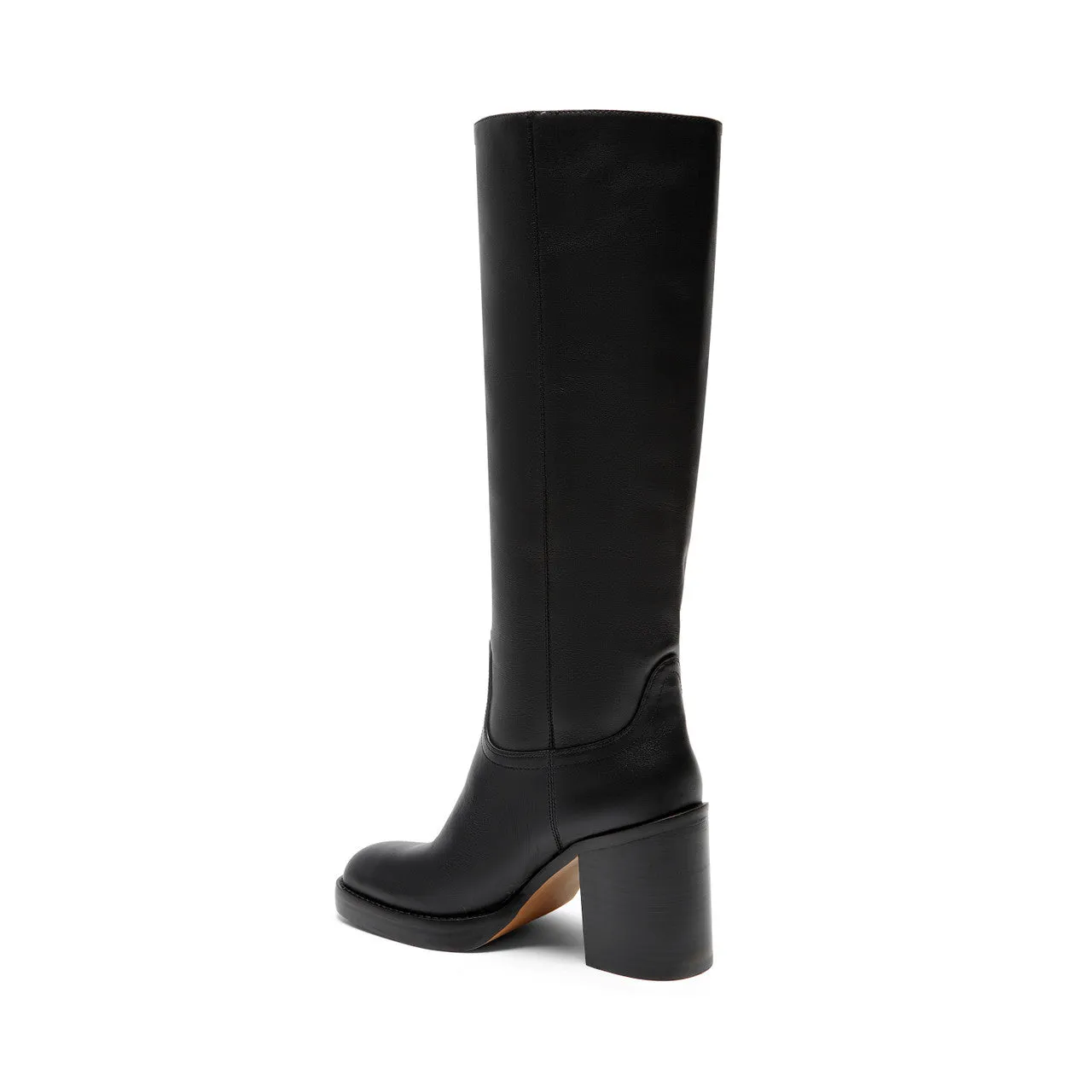 Silent D Porcha Black Leather Tall Boot