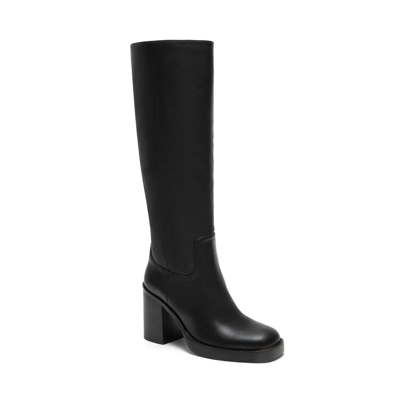 Silent D Porcha Black Leather Tall Boot