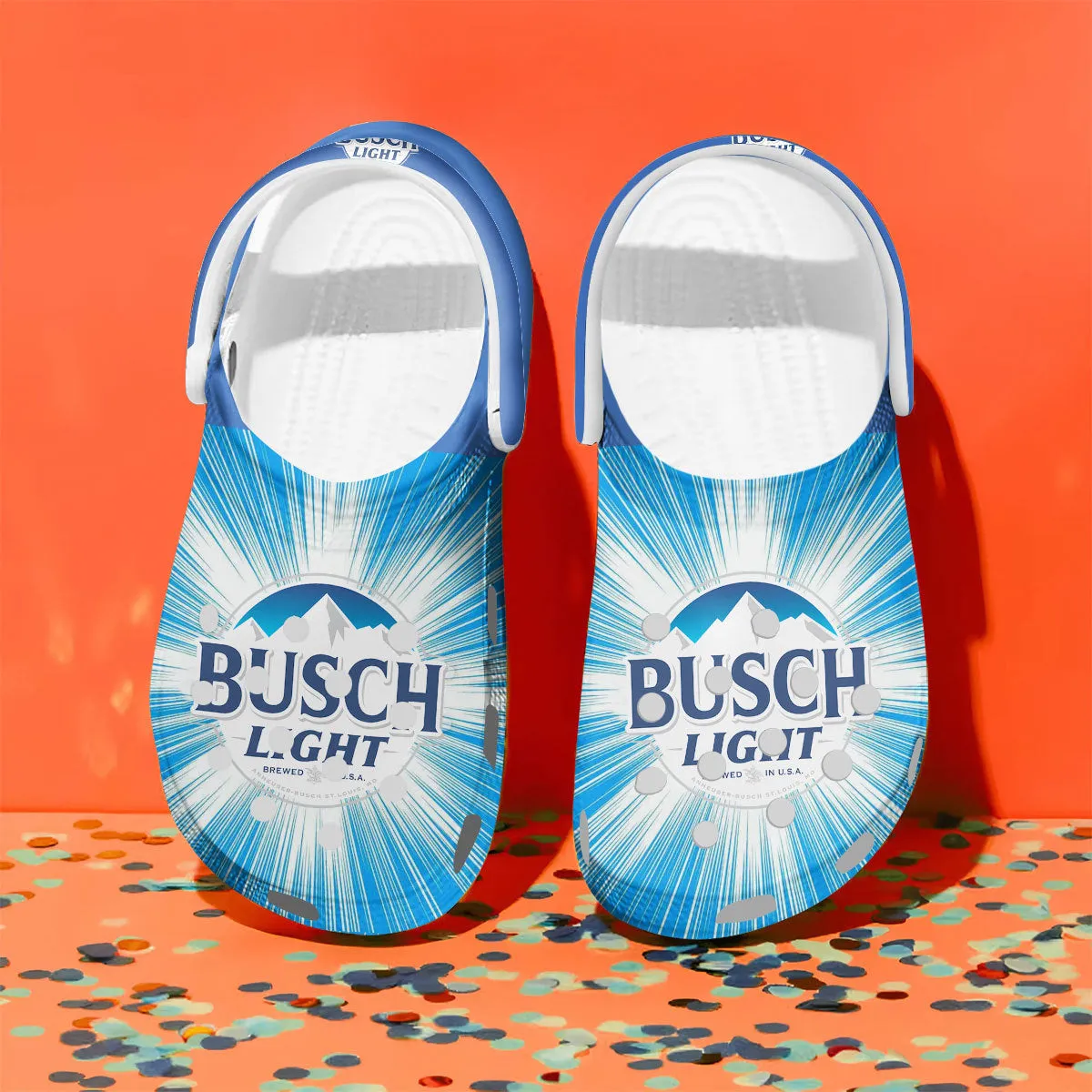 Soft And Comfortable Busch Beer Blue Clogs