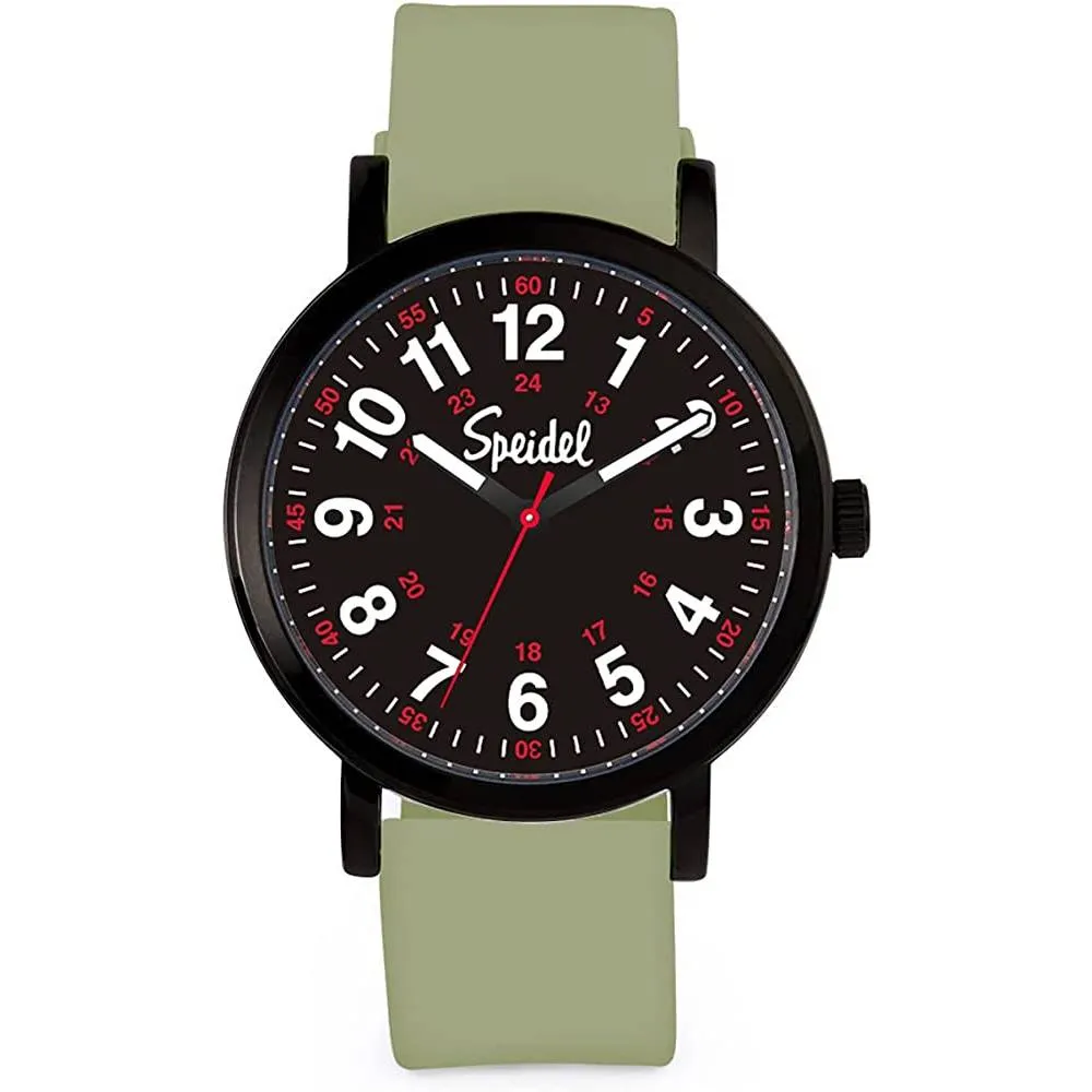 Speidel Original Scrub Watch™ for Nurse, Medical Professionals and Students – Various Medical Scrub Colors, Easy Read Dial, Military Time with Second Hand, Silicone Band, Water Resistant | Multiple Colors