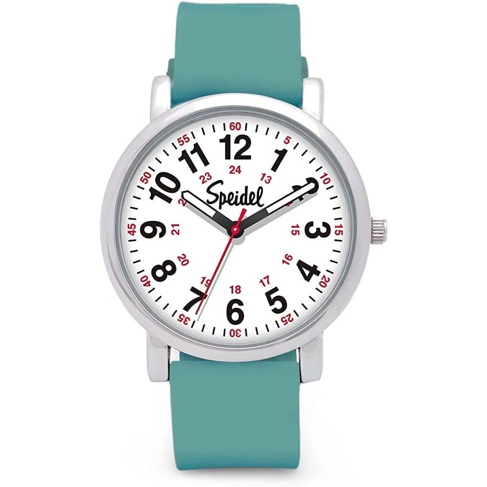 Speidel Original Scrub Watch™ for Nurse, Medical Professionals and Students – Various Medical Scrub Colors, Easy Read Dial, Military Time with Second Hand, Silicone Band, Water Resistant | Multiple Colors