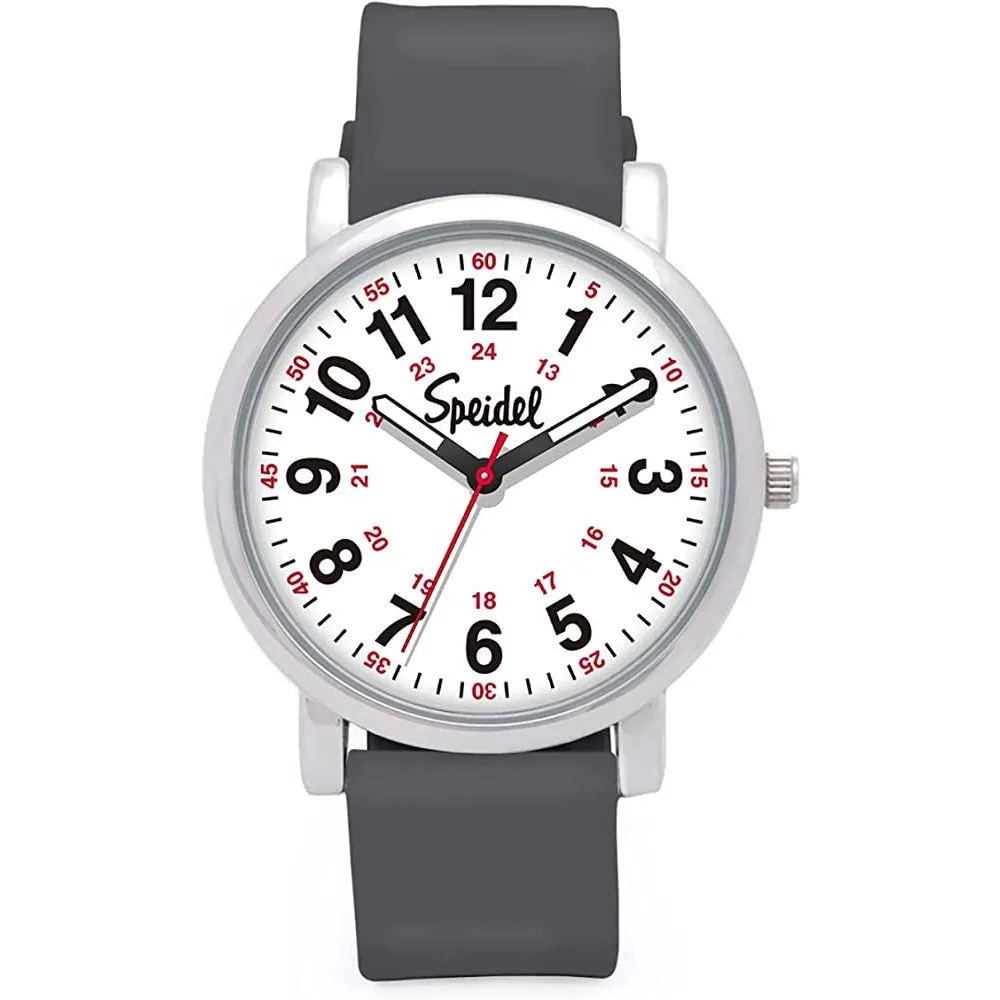 Speidel Original Scrub Watch™ for Nurse, Medical Professionals and Students – Various Medical Scrub Colors, Easy Read Dial, Military Time with Second Hand, Silicone Band, Water Resistant | Multiple Colors