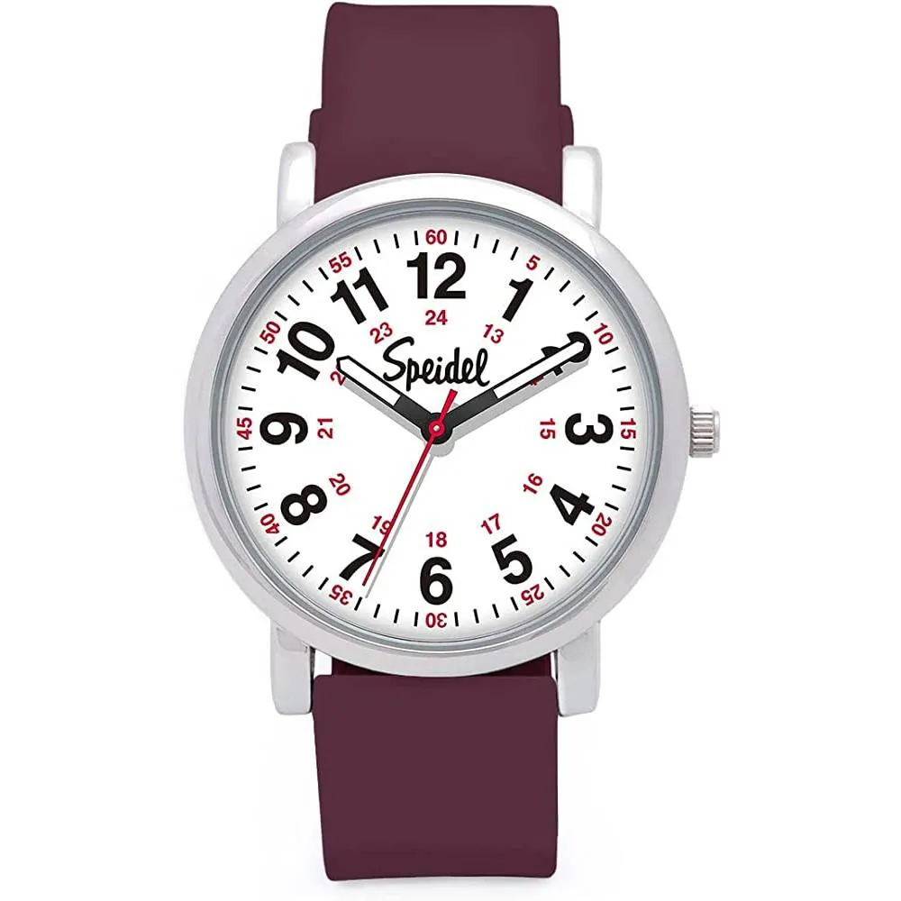 Speidel Original Scrub Watch™ for Nurse, Medical Professionals and Students – Various Medical Scrub Colors, Easy Read Dial, Military Time with Second Hand, Silicone Band, Water Resistant | Multiple Colors