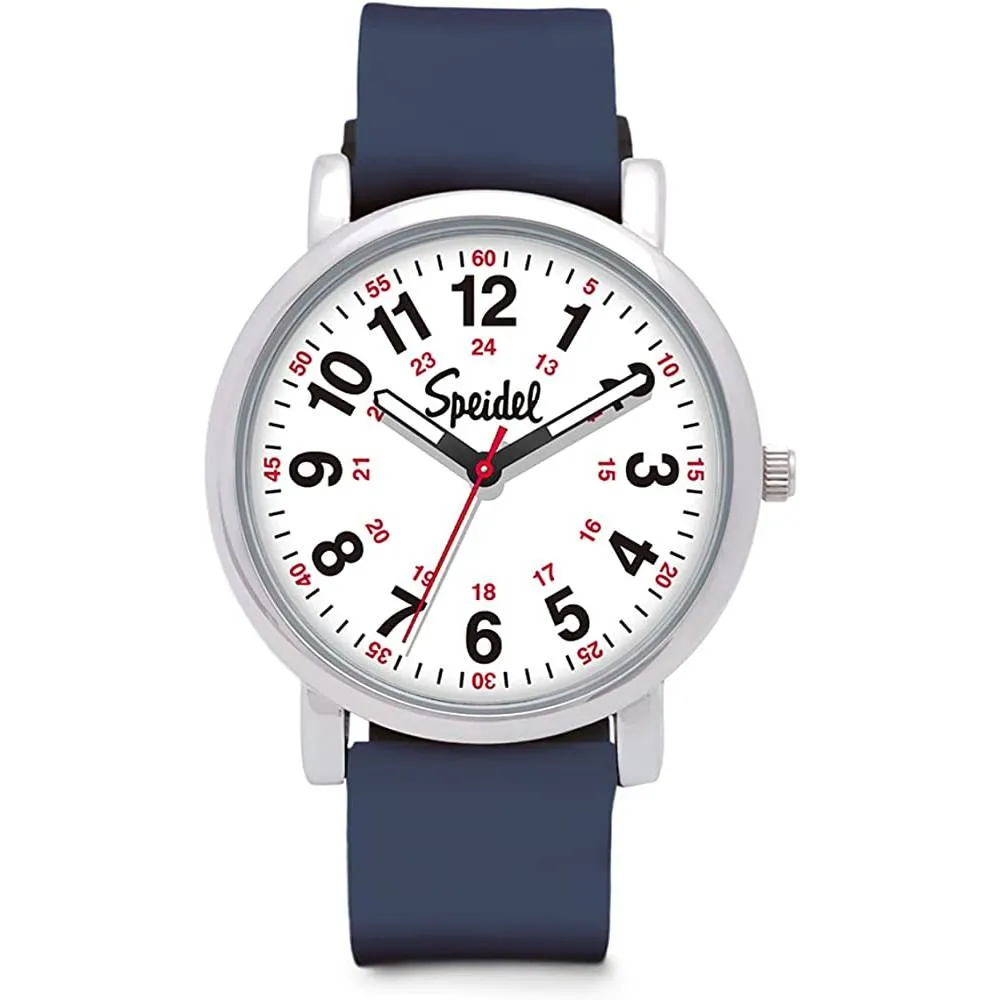 Speidel Original Scrub Watch™ for Nurse, Medical Professionals and Students – Various Medical Scrub Colors, Easy Read Dial, Military Time with Second Hand, Silicone Band, Water Resistant | Multiple Colors
