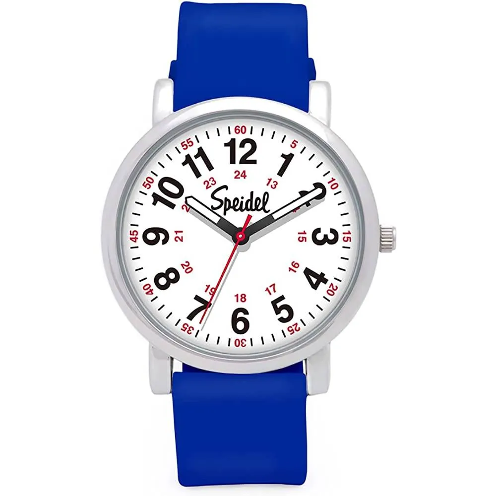 Speidel Original Scrub Watch™ for Nurse, Medical Professionals and Students – Various Medical Scrub Colors, Easy Read Dial, Military Time with Second Hand, Silicone Band, Water Resistant | Multiple Colors