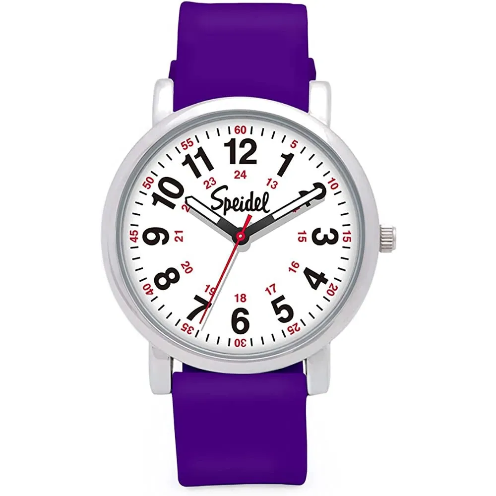 Speidel Original Scrub Watch™ for Nurse, Medical Professionals and Students – Various Medical Scrub Colors, Easy Read Dial, Military Time with Second Hand, Silicone Band, Water Resistant | Multiple Colors
