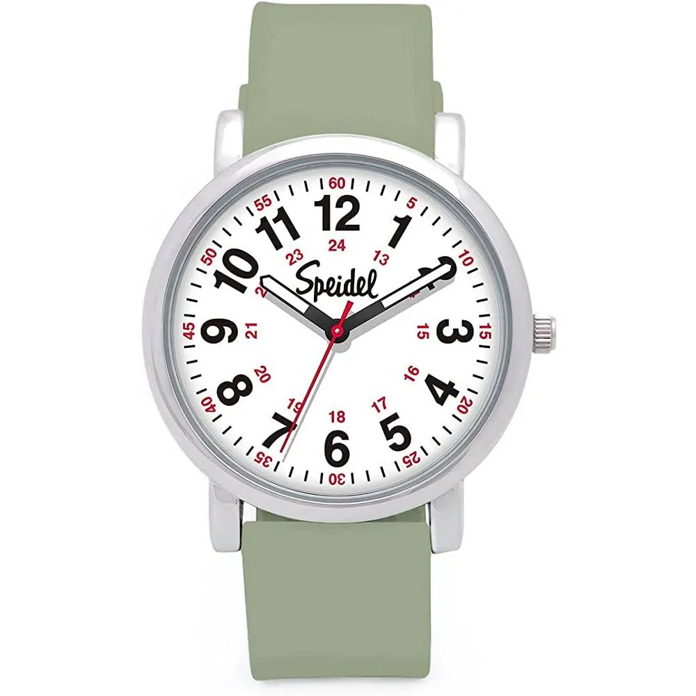 Speidel Original Scrub Watch™ for Nurse, Medical Professionals and Students – Various Medical Scrub Colors, Easy Read Dial, Military Time with Second Hand, Silicone Band, Water Resistant | Multiple Colors