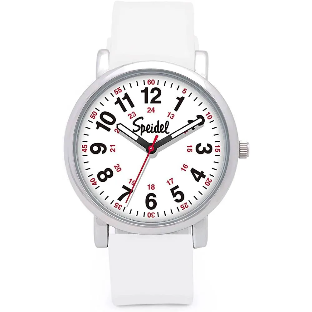 Speidel Original Scrub Watch™ for Nurse, Medical Professionals and Students – Various Medical Scrub Colors, Easy Read Dial, Military Time with Second Hand, Silicone Band, Water Resistant | Multiple Colors