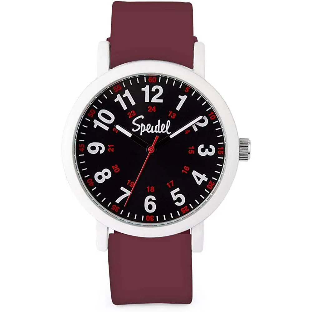 Speidel Original Scrub Watch™ for Nurse, Medical Professionals and Students – Various Medical Scrub Colors, Easy Read Dial, Military Time with Second Hand, Silicone Band, Water Resistant | Multiple Colors
