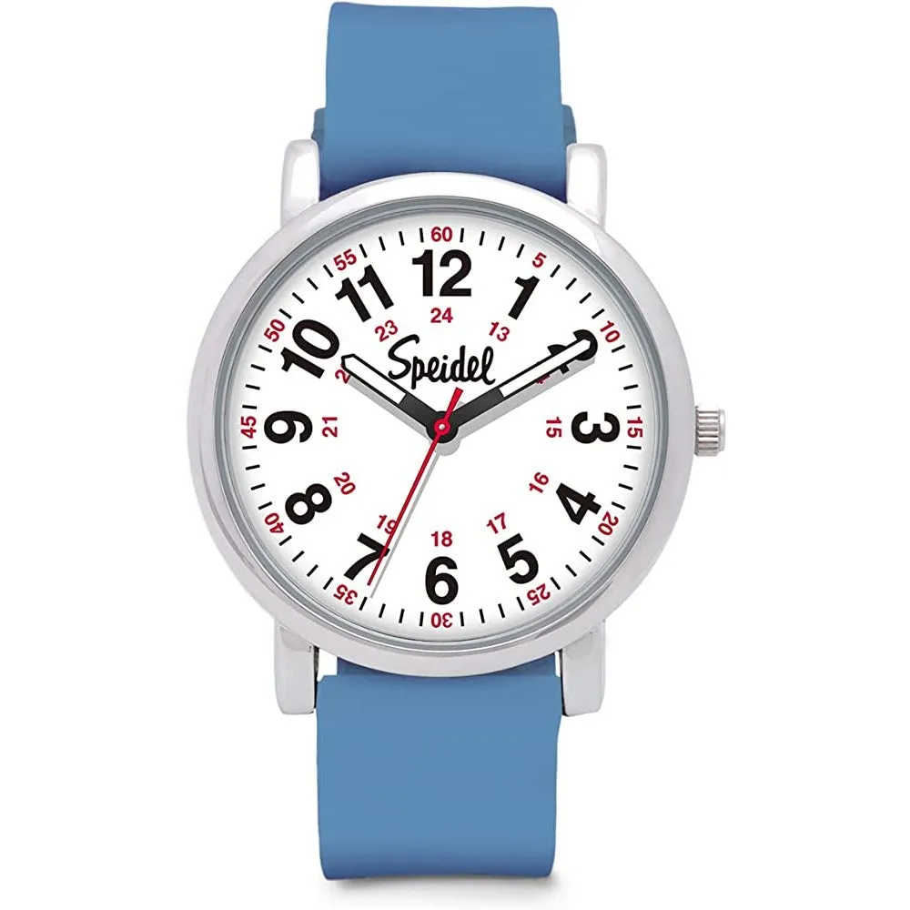 Speidel Original Scrub Watch™ for Nurse, Medical Professionals and Students – Various Medical Scrub Colors, Easy Read Dial, Military Time with Second Hand, Silicone Band, Water Resistant | Multiple Colors