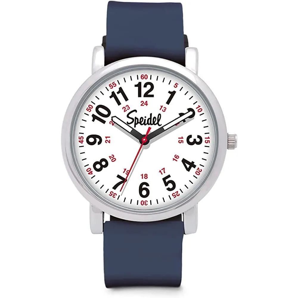 Speidel Original Scrub Watch™ for Nurse, Medical Professionals and Students – Various Medical Scrub Colors, Easy Read Dial, Military Time with Second Hand, Silicone Band, Water Resistant | Multiple Colors