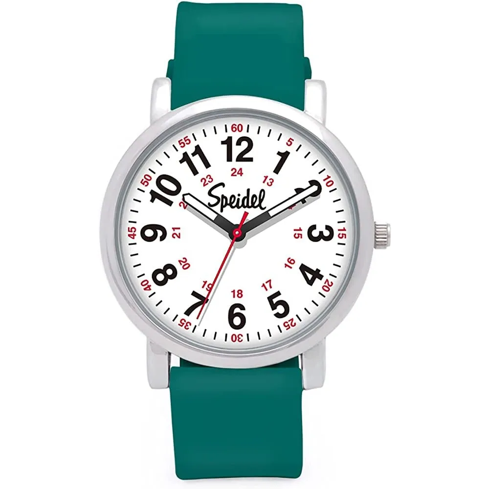 Speidel Original Scrub Watch™ for Nurse, Medical Professionals and Students – Various Medical Scrub Colors, Easy Read Dial, Military Time with Second Hand, Silicone Band, Water Resistant | Multiple Colors