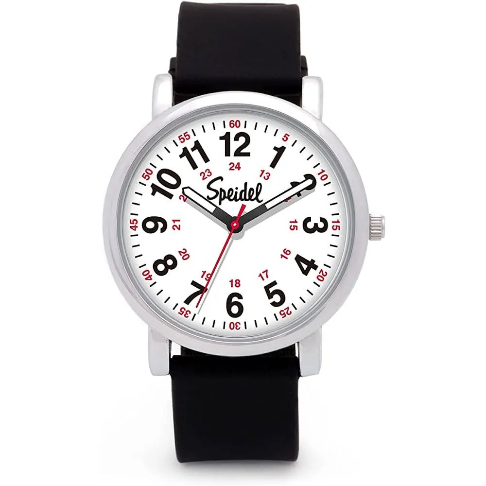 Speidel Original Scrub Watch™ for Nurse, Medical Professionals and Students – Various Medical Scrub Colors, Easy Read Dial, Military Time with Second Hand, Silicone Band, Water Resistant | Multiple Colors