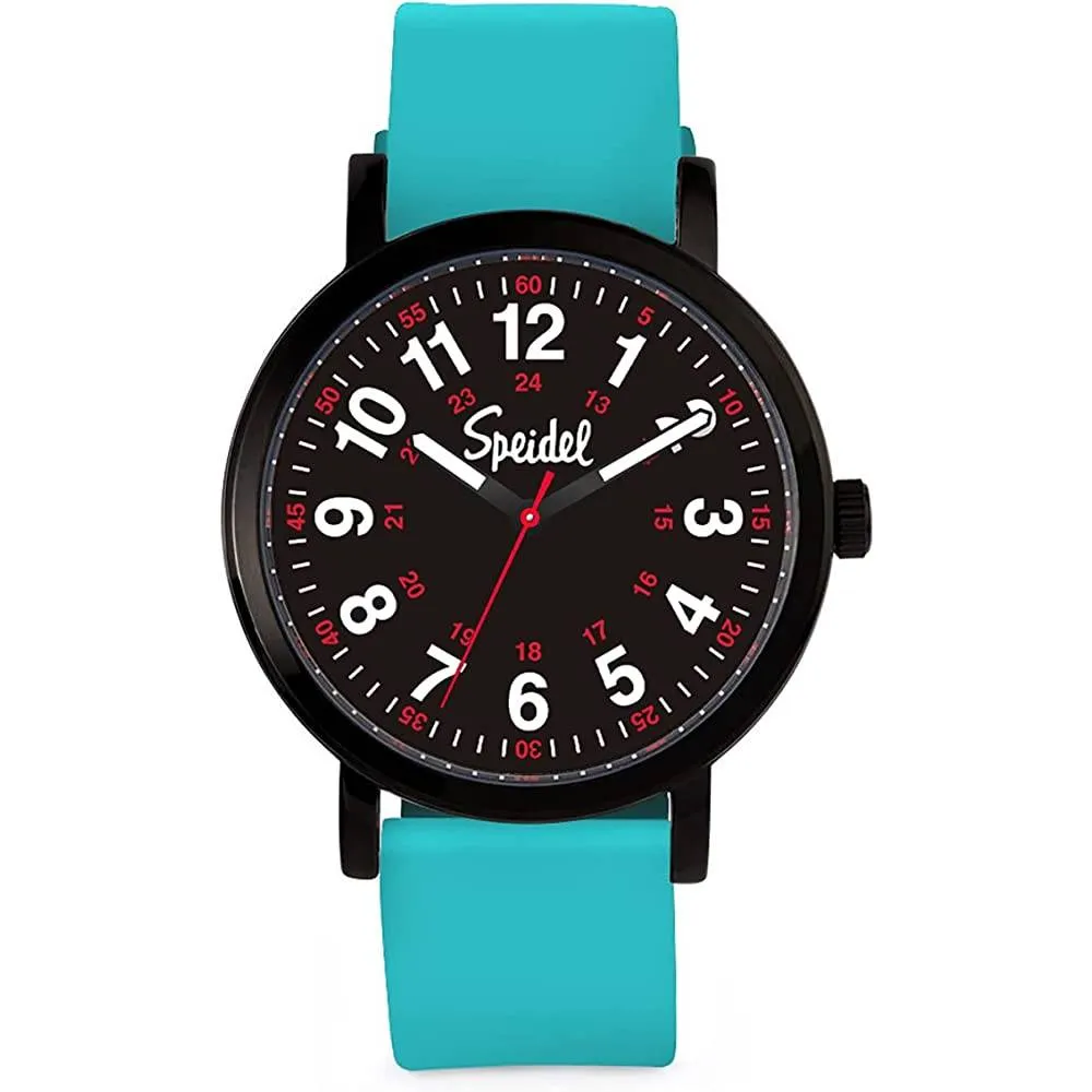 Speidel Original Scrub Watch™ for Nurse, Medical Professionals and Students – Various Medical Scrub Colors, Easy Read Dial, Military Time with Second Hand, Silicone Band, Water Resistant | Multiple Colors
