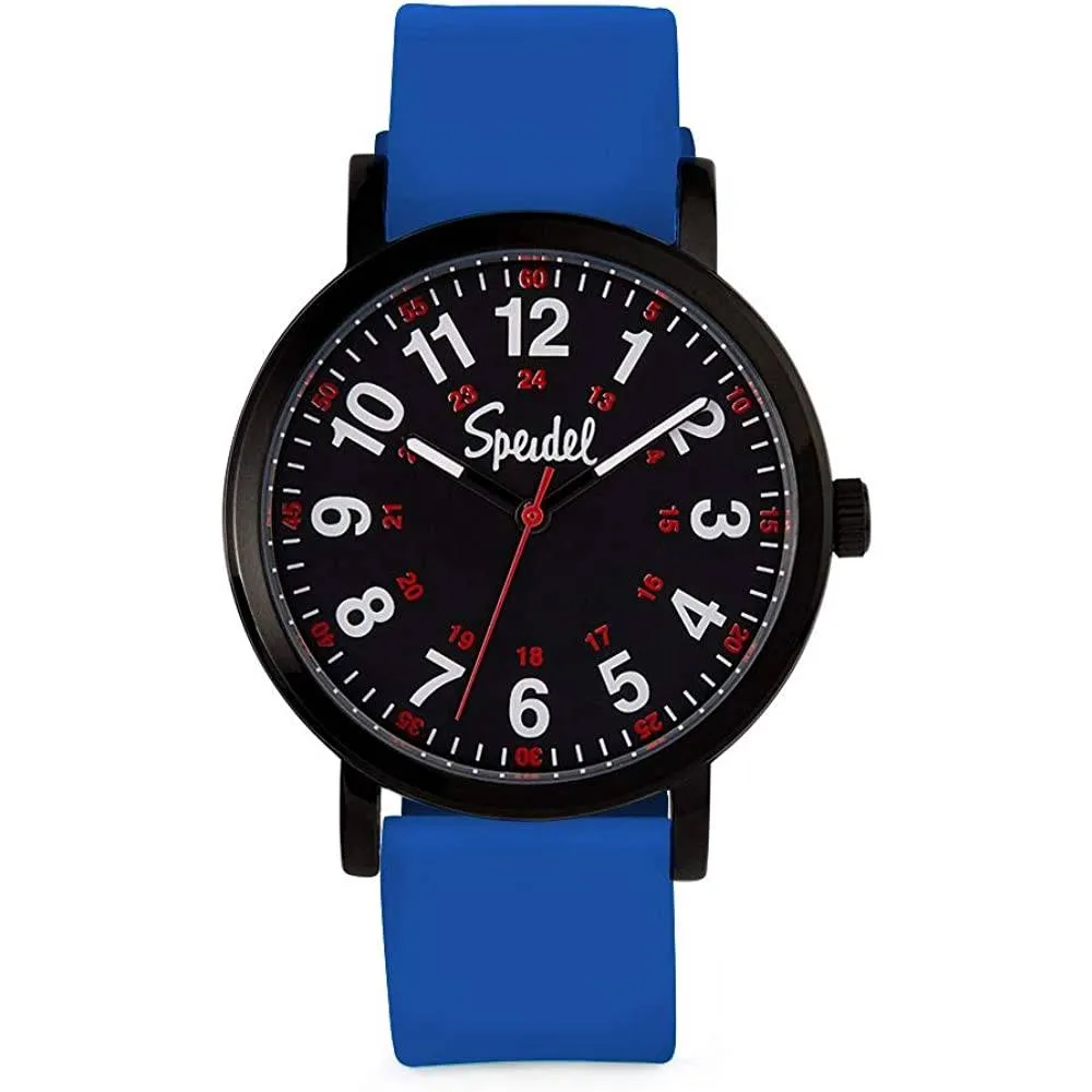 Speidel Original Scrub Watch™ for Nurse, Medical Professionals and Students – Various Medical Scrub Colors, Easy Read Dial, Military Time with Second Hand, Silicone Band, Water Resistant | Multiple Colors