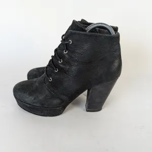 Steve Madden Raspy Black Suede Chunky Ankle Boots -  8.5
