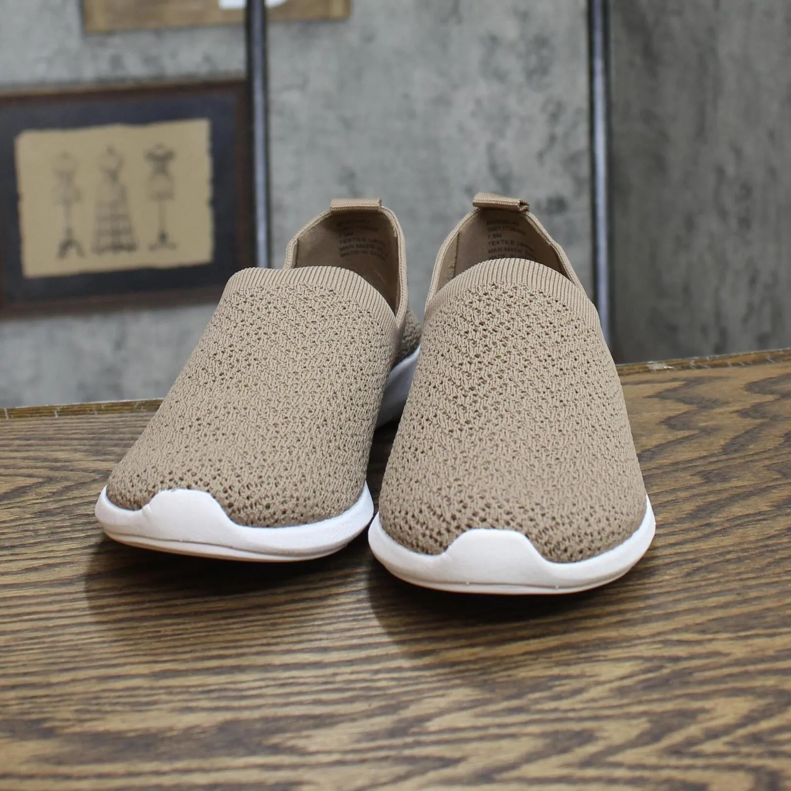 Style & Co Womens Slip On Mason Masonn Sneakers Light Taupe Brown 7.5M