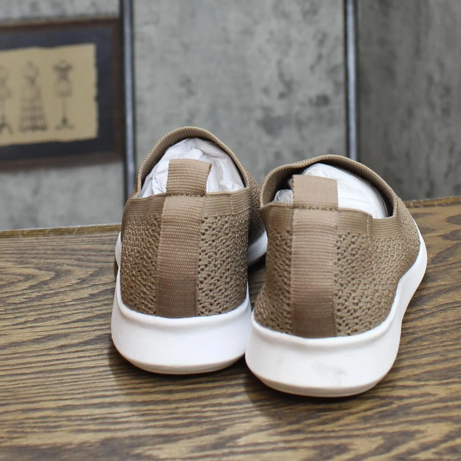 Style & Co Womens Slip On Mason Masonn Sneakers Light Taupe Brown 7.5M