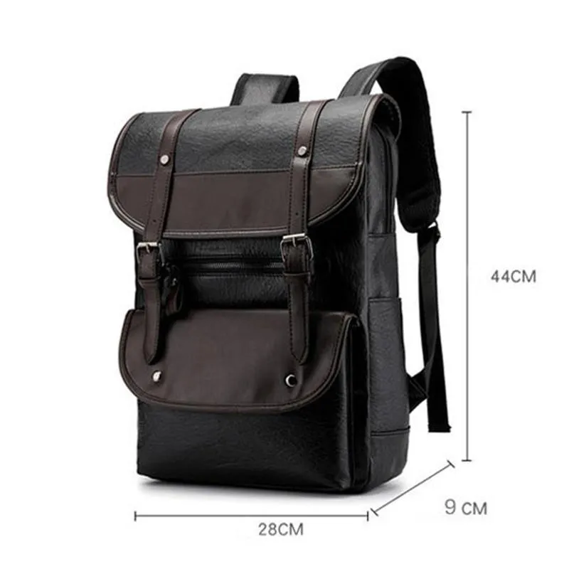 Stylish Leather Casual Multifunctional Travel Backpack for Men