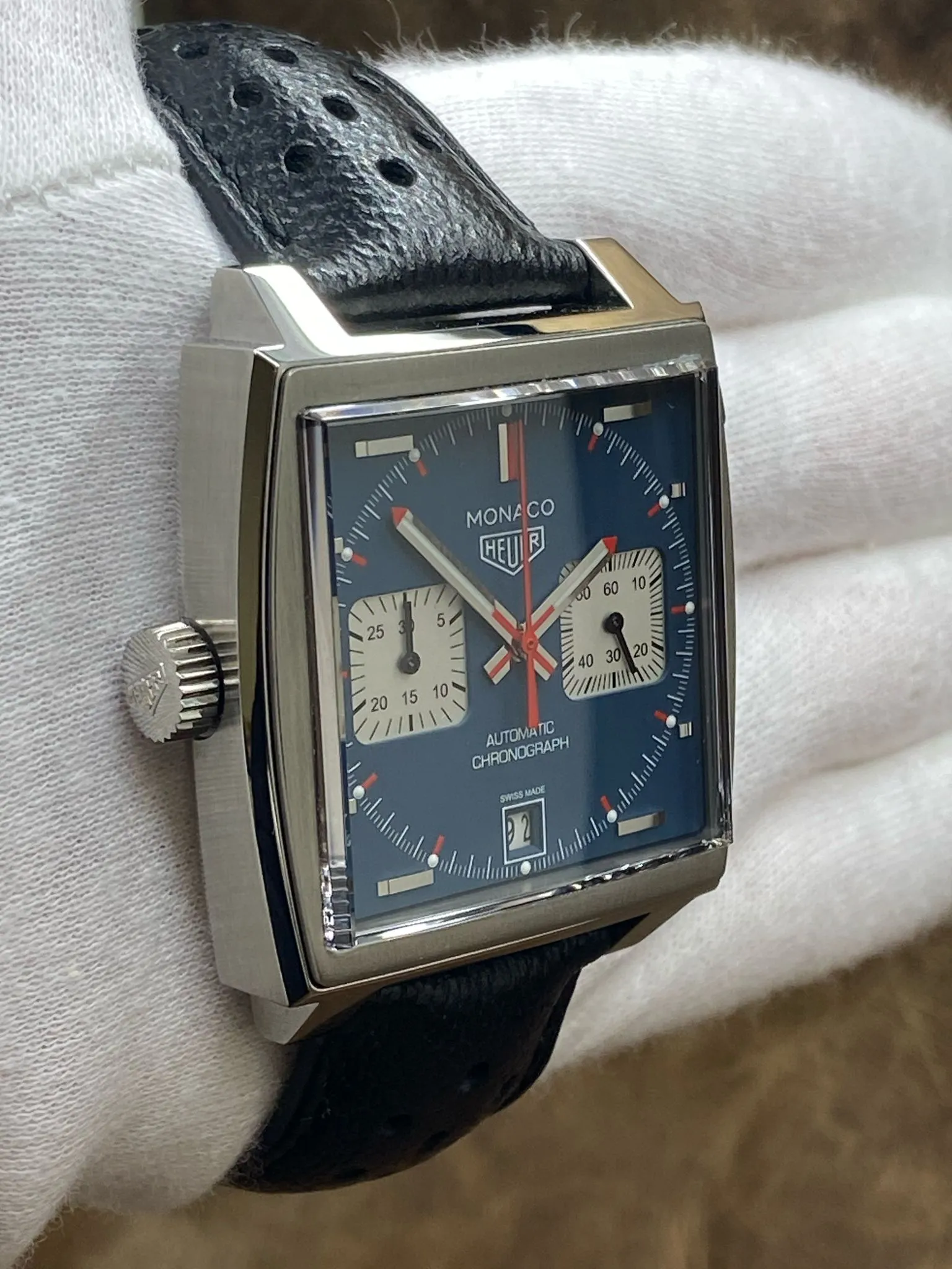 TAG Heuer Monaco Caliber 11 39mm CAW211P Blue Dial Automatic Men's Watch