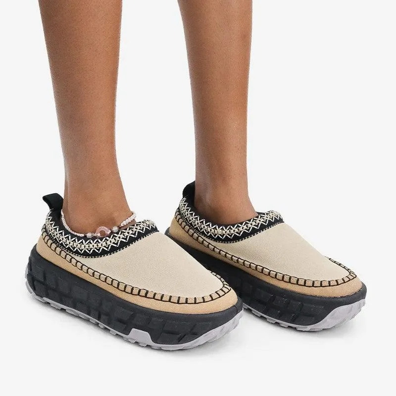 THE HEAT Sand Nude Faux Suede Slip On Clog - Closed Toe
