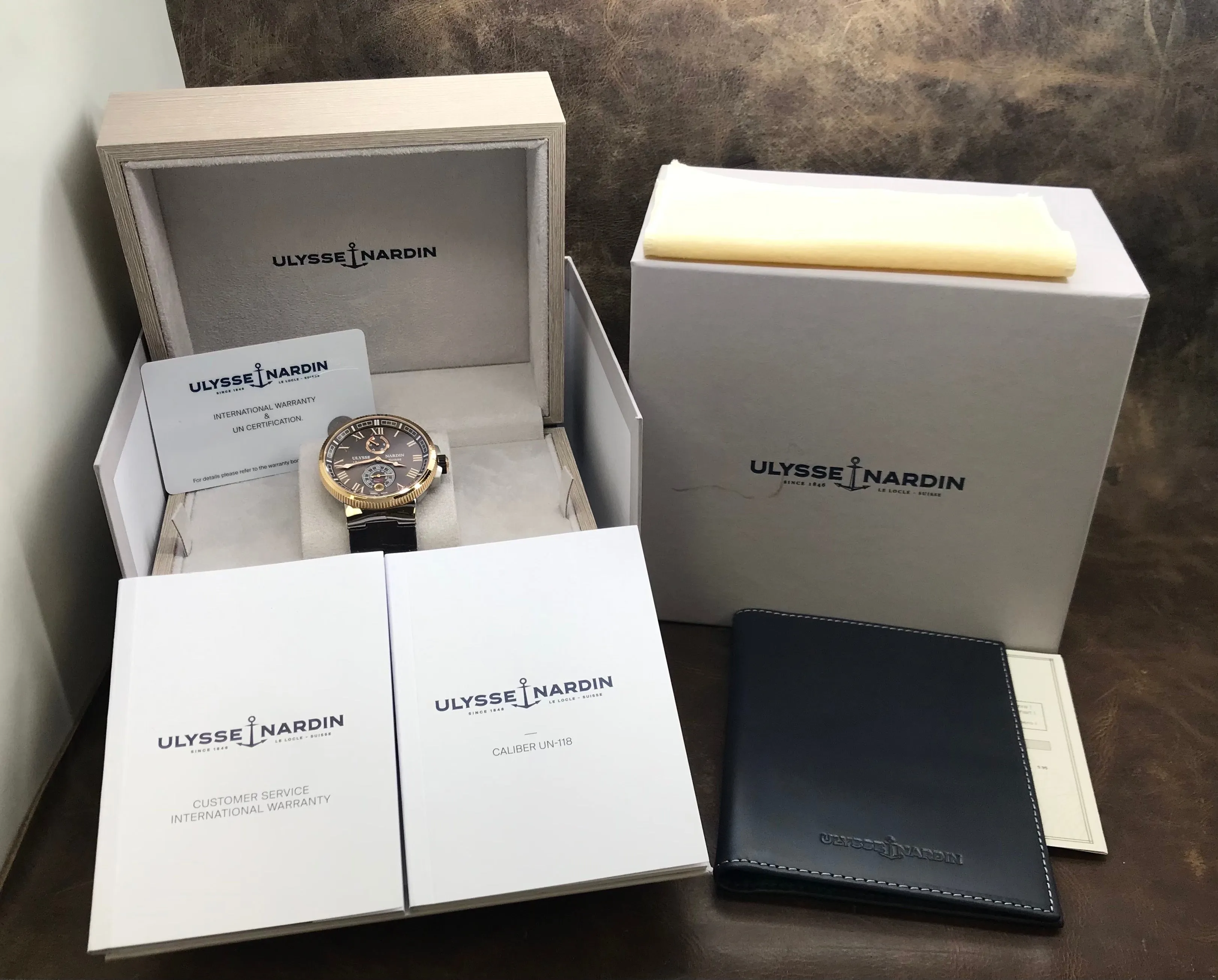 Ulysse Nardin Marine Chronometer 1185-126/45 Chocolate Dial Automatic Men's Watch