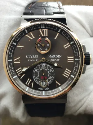 Ulysse Nardin Marine Chronometer 1185-126/45 Chocolate Dial Automatic Men's Watch