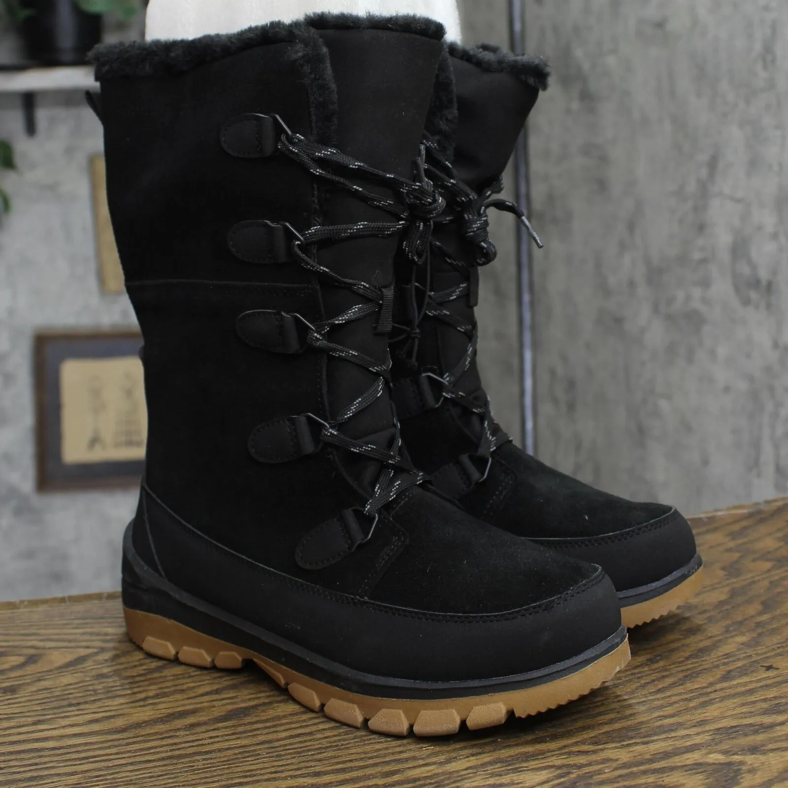 Universal Thread Women's Carla Tall Winter Boots 88236153 Jet Black 8M