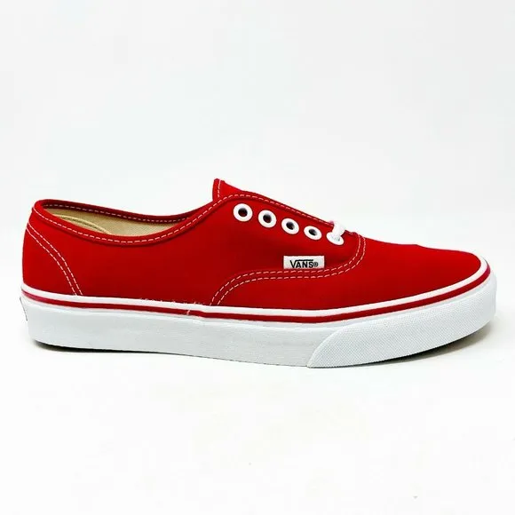 Vans Authentic Classic Red White Mens Original Casual Sneakers