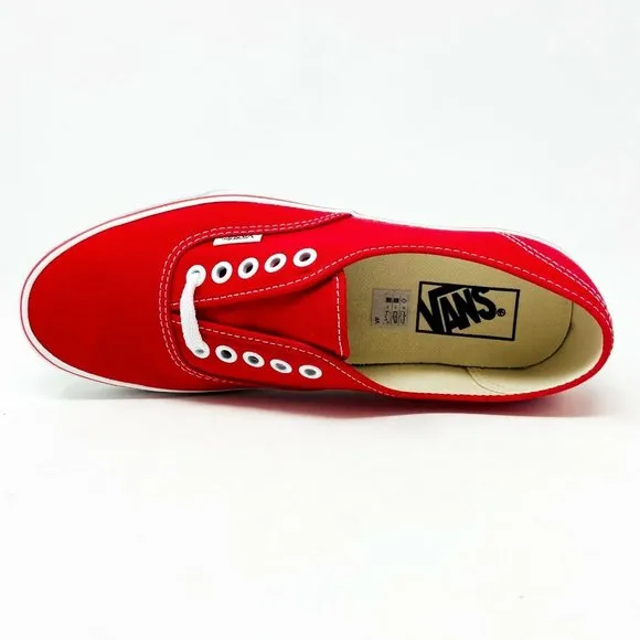 Vans Authentic Classic Red White Mens Original Casual Sneakers