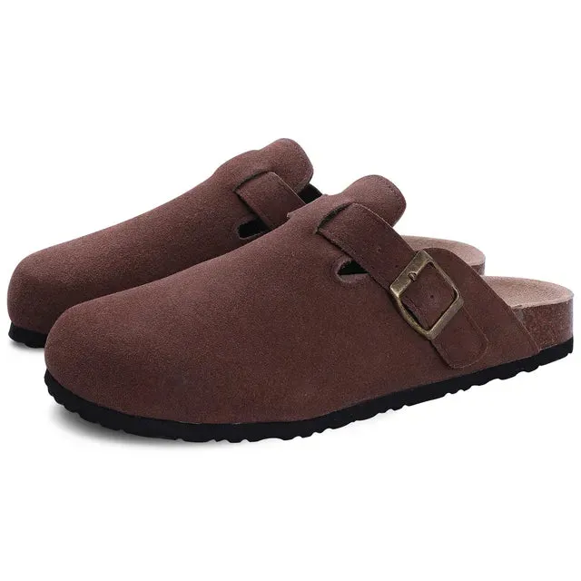 VilyVital™ Women's Suede Mules - Comfortable Clogs with Cork Insole and Arch Support