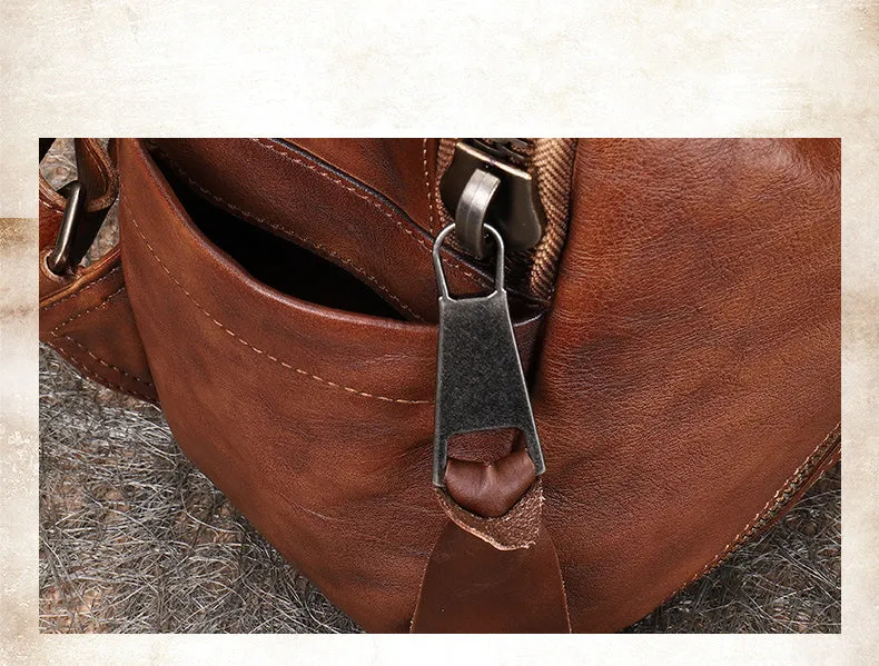 Vintage Brown Leather Rucksack Bag Womens Best School Backpack Ladies Leather Backpack Purses