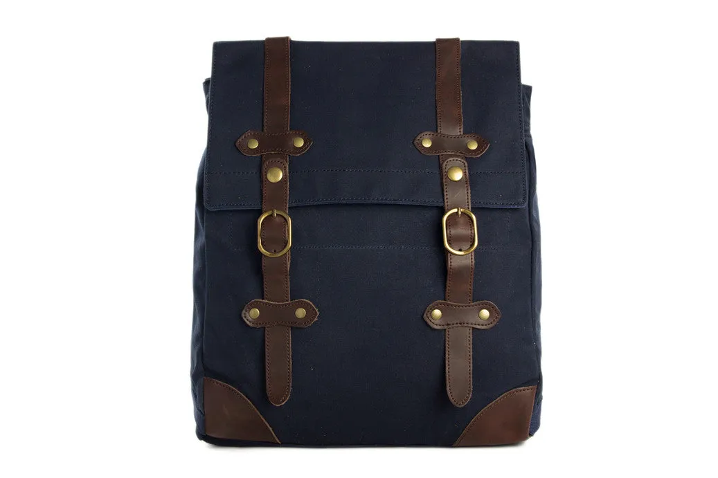 Vintage Canvas Leather Hiking Travel Backpack Tote Bag Fit 15 Inch Laptop TB310