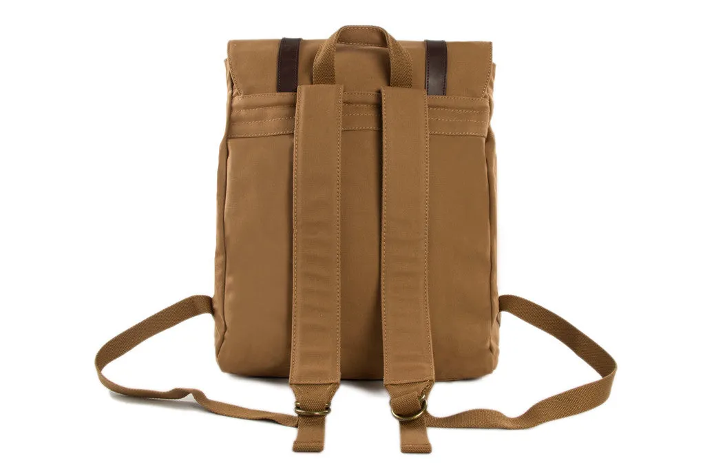 Vintage Canvas Leather Hiking Travel Backpack Tote Bag Fit 15 Inch Laptop TB310