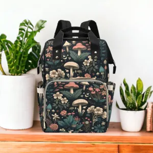 Vintage Mushroom Diaper Bag, Dark Nature Diaper Backpack, Dark Forestcore Baby Bag, Witchy Diaper Bag, Naturalist Baby Bag Goblincore Diaper