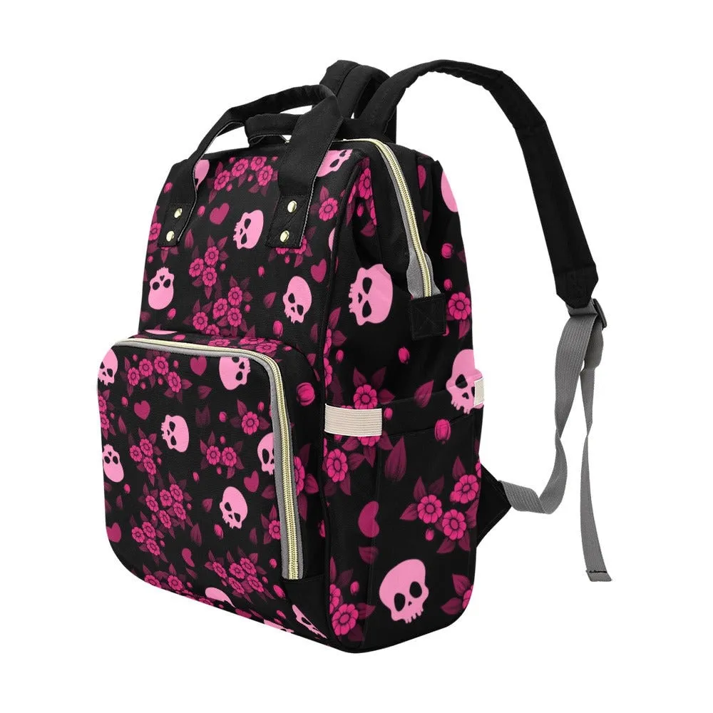 Vintage Rose Skull Backpack Goth Baby Stuff Goth Baby Bag Creepy Cute Pastel Witchy Nappy Bag Spooky Emo Diaper Bag Witchy Mom Baby Gear
