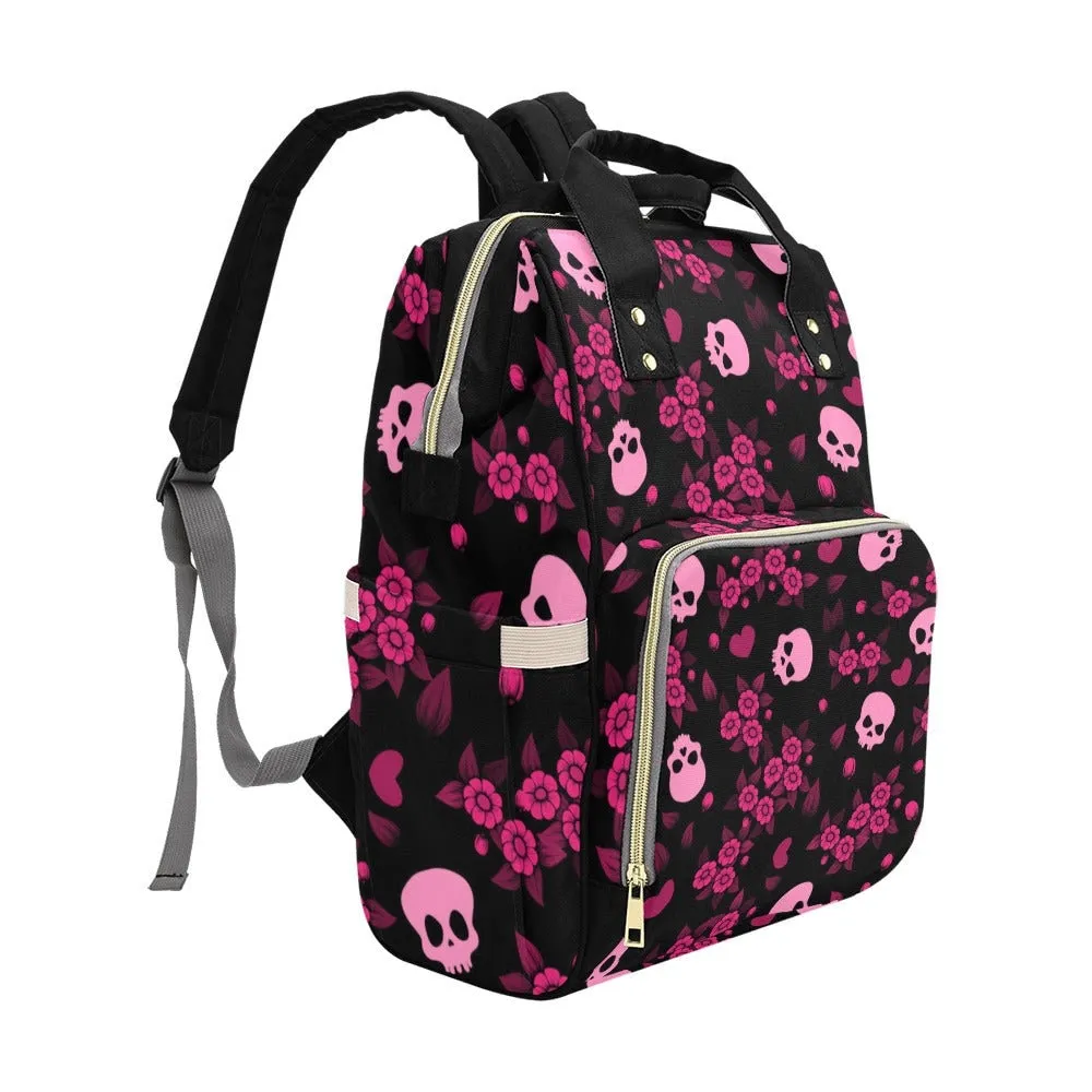 Vintage Rose Skull Backpack Goth Baby Stuff Goth Baby Bag Creepy Cute Pastel Witchy Nappy Bag Spooky Emo Diaper Bag Witchy Mom Baby Gear