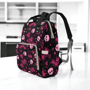 Vintage Rose Skull Backpack Goth Baby Stuff Goth Baby Bag Creepy Cute Pastel Witchy Nappy Bag Spooky Emo Diaper Bag Witchy Mom Baby Gear
