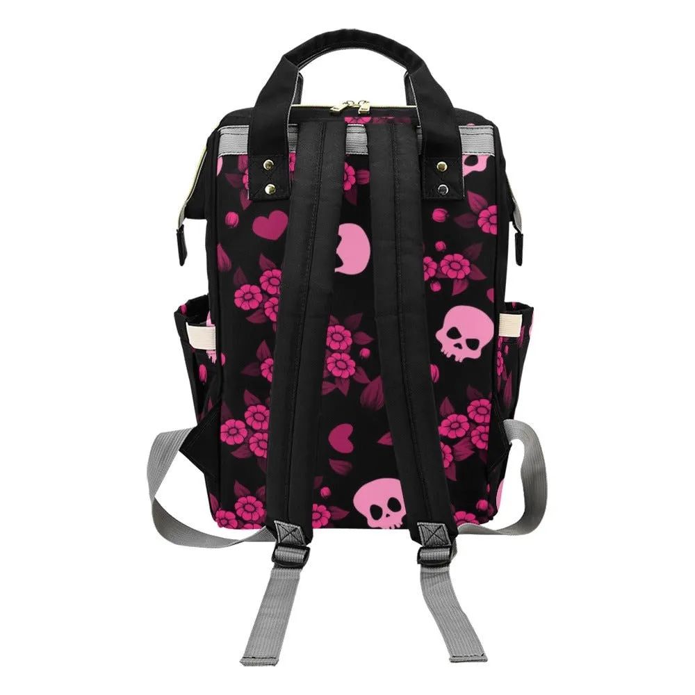 Vintage Rose Skull Backpack Goth Baby Stuff Goth Baby Bag Creepy Cute Pastel Witchy Nappy Bag Spooky Emo Diaper Bag Witchy Mom Baby Gear