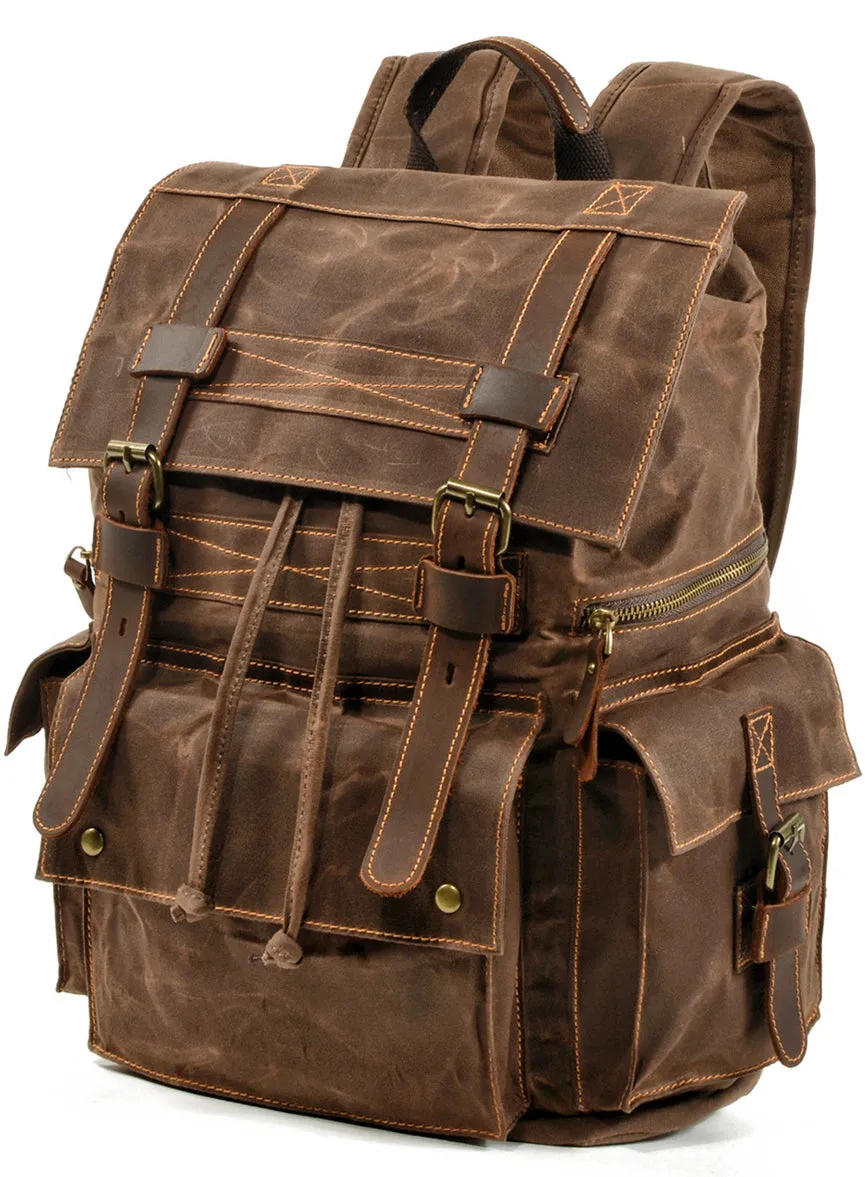 Waxed Canvas Waterproof Backpack