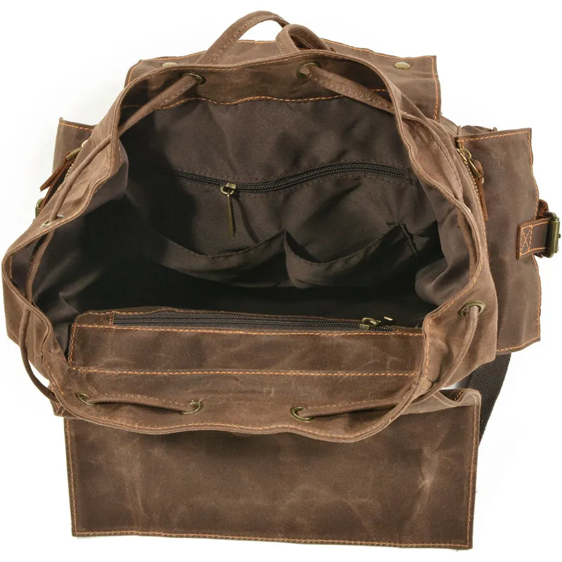 Waxed Canvas Waterproof Backpack