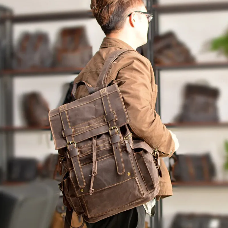 Waxed Canvas Waterproof Backpack