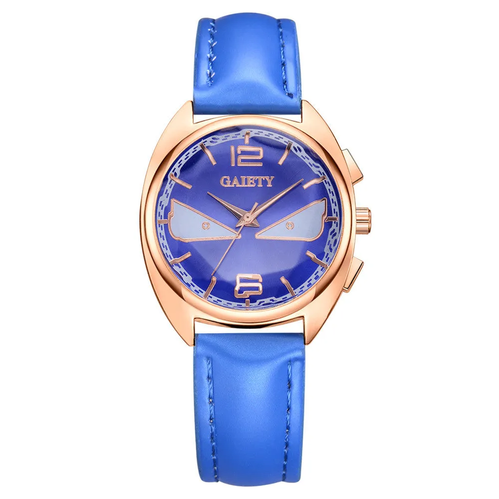 Women Fashion Leather Band Analog Quartz Round Wrist Watch Watches