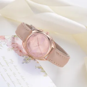 Women Fashion Leather Band Analog Quartz Round Wrist Watch Watches