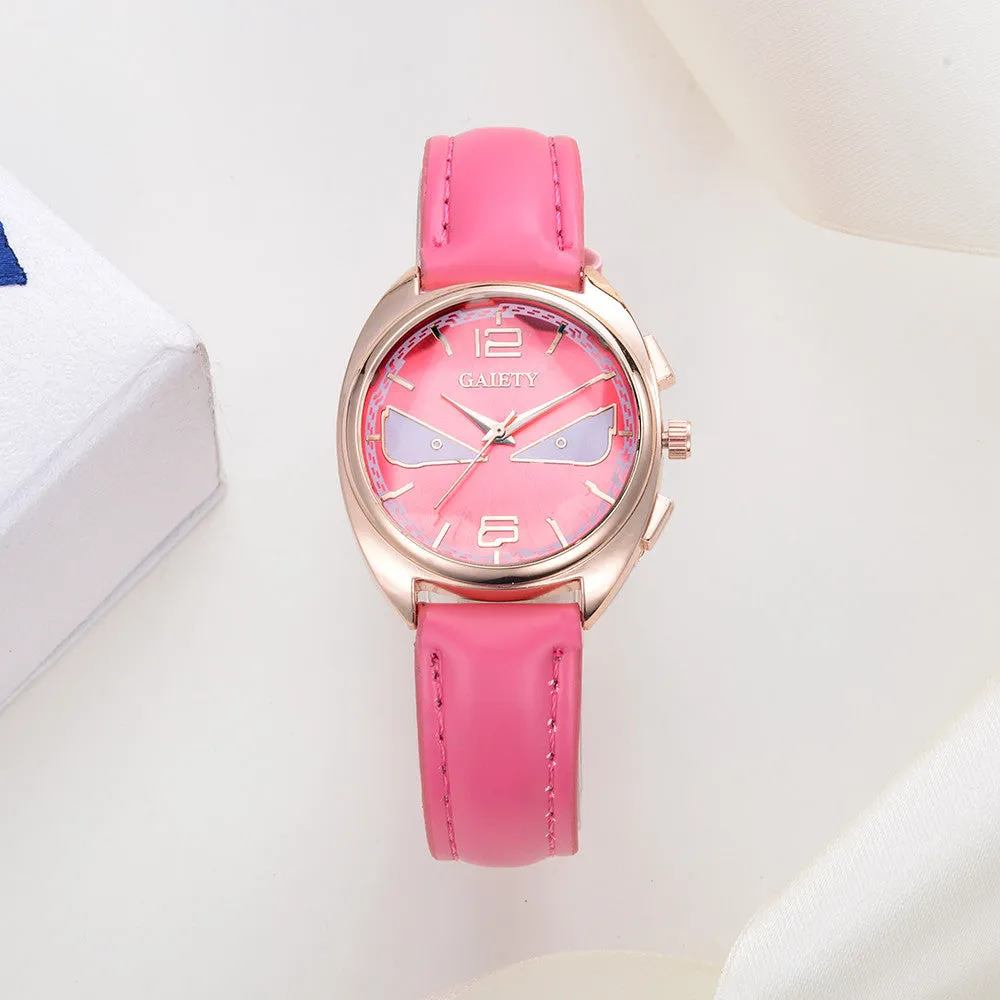 Women Fashion Leather Band Analog Quartz Round Wrist Watch Watches